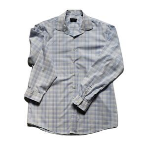 Kenneth Cole blue plaid dress shirt